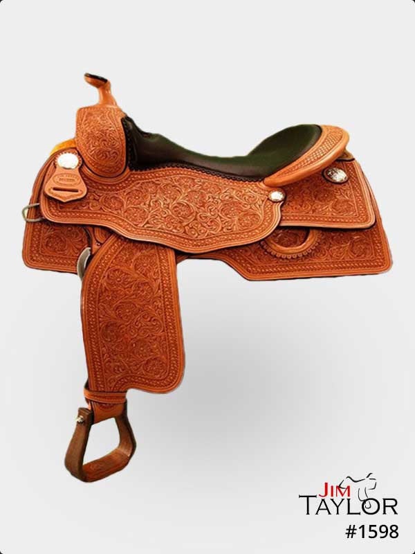 Brown western reining saddle