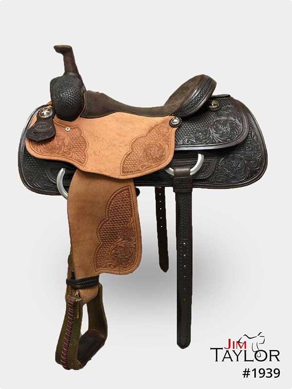 Black and tan western saddle